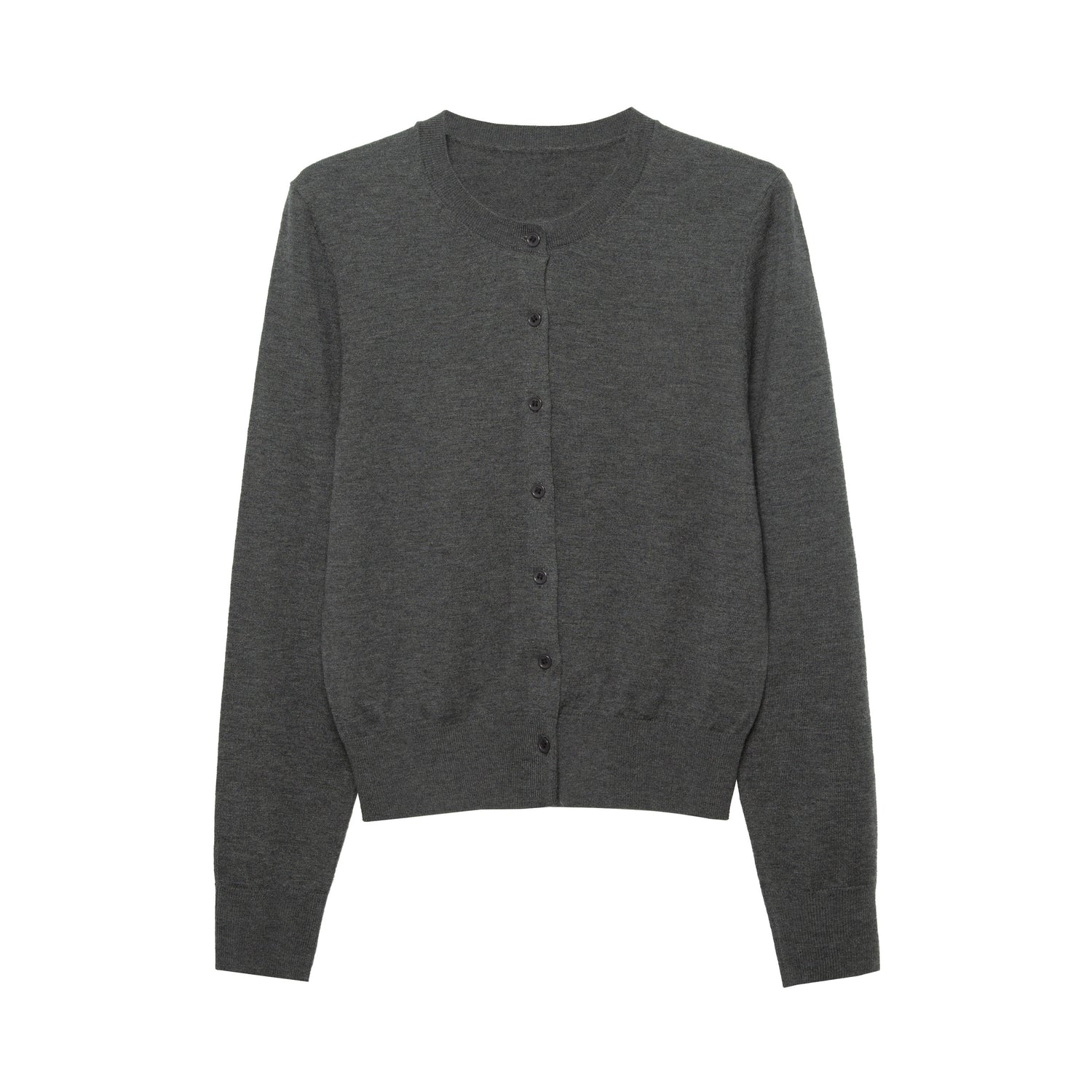 Silk Wool Blend Long Sleeve Cardigan